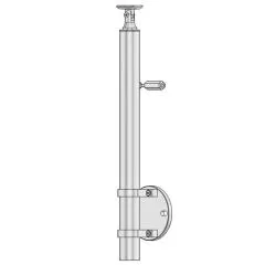Poteau de départ garde corps muret 1 câble à l'anglaise avec tendeur - inox 316