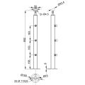 Poteau de milieu garde corps muret 3 câbles à la française - inox 316 1
