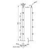 Poteau de milieu garde corps muret 4 câbles à la française - inox 316 1