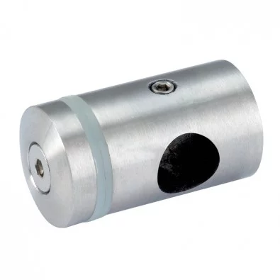 Support de verre sur lisse ronde ø 16 mm en inox 304 brossé