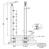 Poteau de milieu garde corps muret 4 câbles à l'anglaise - inox 304 1