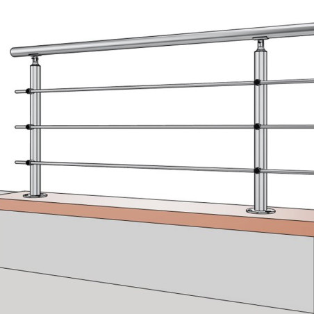 Rambarde Muret à barres en inox en kit à la française : 4 hauteurs disponibles