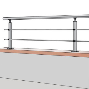 Garde Corps Muret à barres en inox en kit à la française : 4 hauteurs disponibles