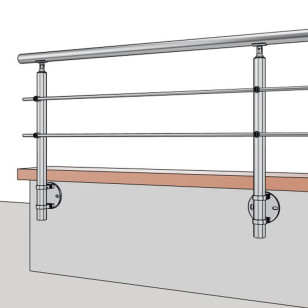 Garde Corps Muret à barres à l'anglaise, en inox, en kit