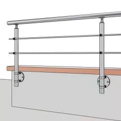 Garde Corps Muret à barres à l'anglaise, en inox, en kit