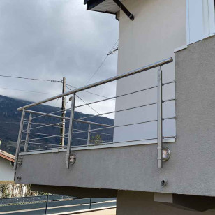 Garde Corps Muret à barres à l'anglaise, en inox, en kit