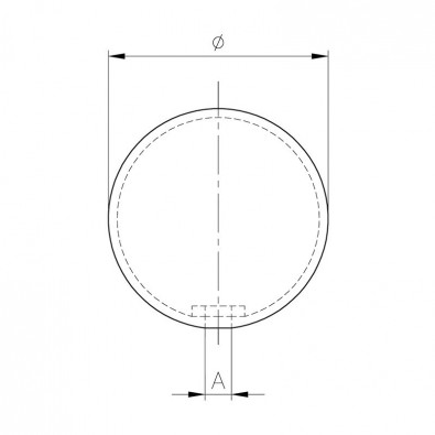 Boule décorative inox 316 creuse diamètre 80 mm épaisseur 2 mm, insert M8 Boule décorative inox 316 creuse diamètre 80 mm épaisseur 2 mm, insert M8