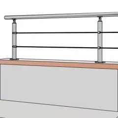 Garde Corps Muret à câbles à la française, en inox, en kit