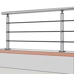 Garde Corps Muret à câbles à la française, en inox, en kit