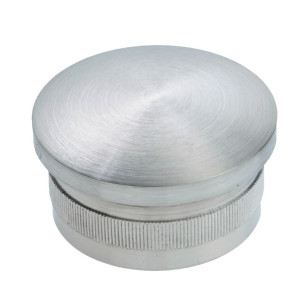 Bouchon moleté et bombé diamètre 33,7 mm en inox 304 brossé à frapper