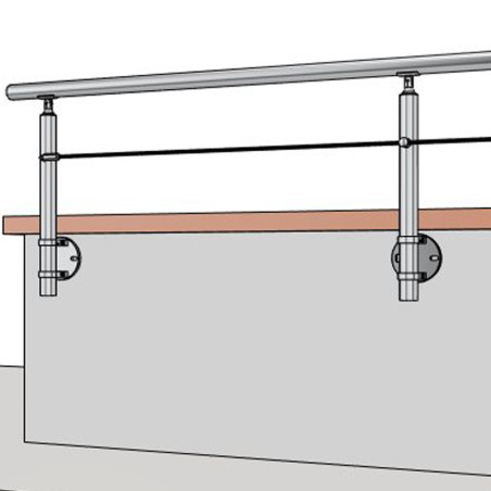 Barrière Muret à câbles à l'anglaise, en inox, en kit