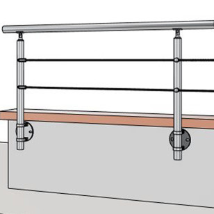 Garde Corps Muret à câbles à l'anglaise, en inox, en kit