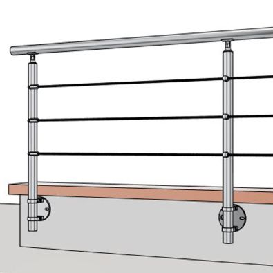 Garde Corps Muret à câbles à l'anglaise, en inox, en kit