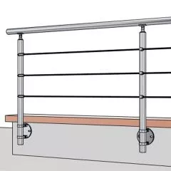 Garde Corps Muret à câbles à l'anglaise, en inox, en kit