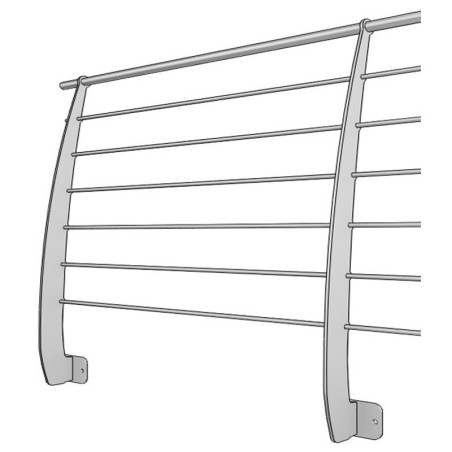 Rambarde terrasse acier design en kit 6 lisses à l'anglaise