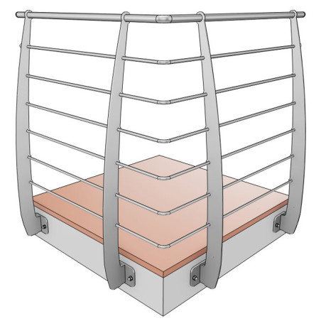 Barrière terrasse acier design en kit 6 lisses à l'anglaise