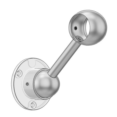 Support de main courante standard, avec bague - fixation sur débord positif du mur