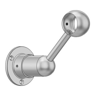 Support de main courante réglable, avec bague - fixation sur débord négatif du mur