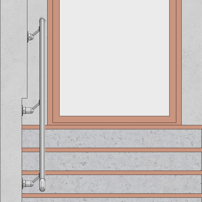 Main courante escalier réglable en inox : murs avec débord ou évitement d'obstacle