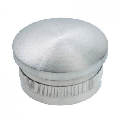 Bouchon moleté et bombé diamètre 42,4 mm en inox 304 brossé à frapper