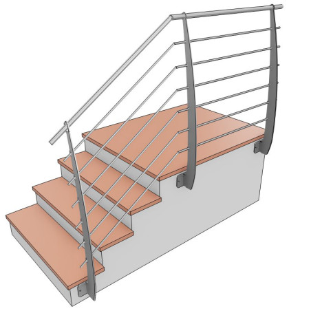 Garde corps terrasse acier design en kit 6 lisses à l'anglaise