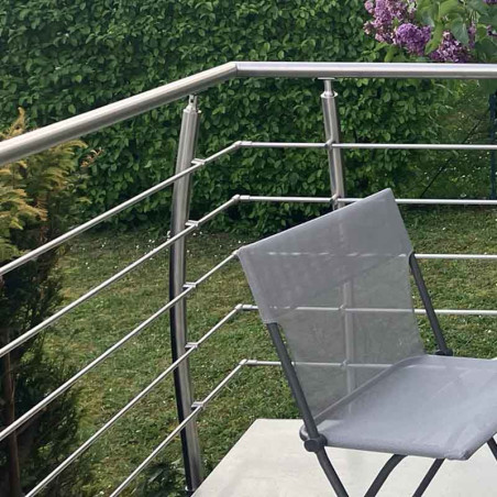 Garde corps de terrasse à 5 barres Design Pont de Bateau en Inox en kit à l'anglaise