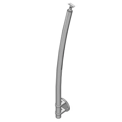 Poteau de rampe escalier extérieur cintré en inox 304, à l'anglaise
