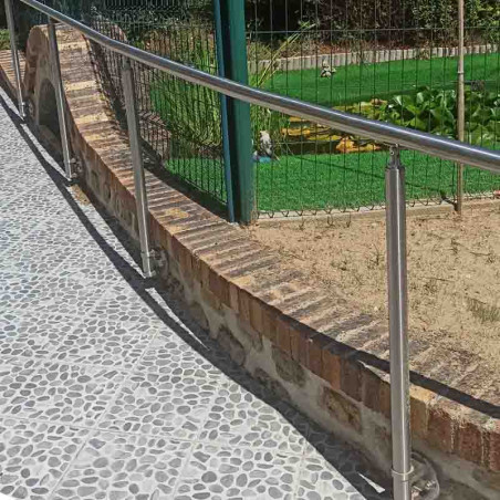 Main courante inox pose latérale sur muret en kit