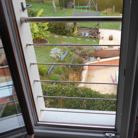 Barrière de fenetre en inox 5 barres en kit protection anti-chute