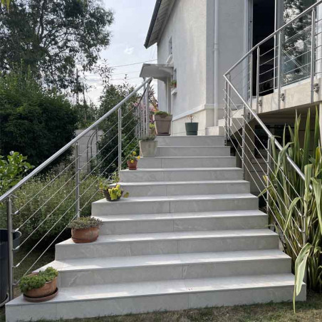 Garde corps terrasse, escalier,à câbles inox en kit extérieur ou intérieur, à l'anglaise