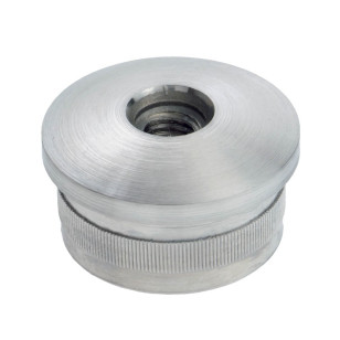 Bouchon fileté bombé pour tube rond inox 33,7 mm inox 304 brossé