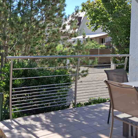 Barrière de terrasse à 10 barres en inox Design Pont de Bateau à l'anglaise