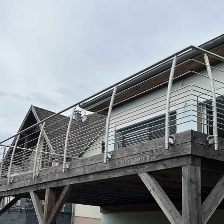 Garde corps de terrasse à 10 barres en inox Design Pont de Bateau à l'anglaise