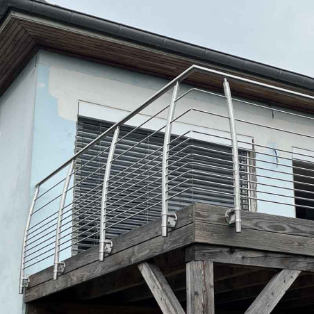 Garde corps de terrasse à 10 barres en inox Design Pont de Bateau à l'anglaise