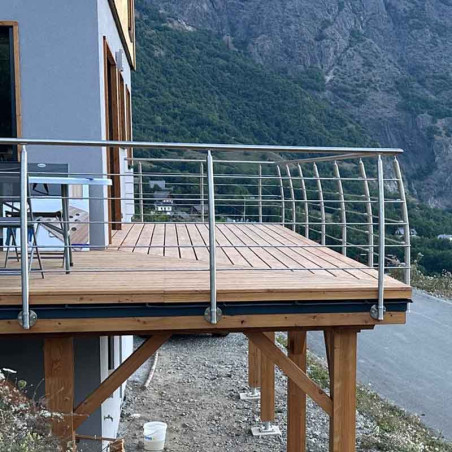 Garde corps Design Pont de Bateau en Inox en kit 5 barres à l'anglaise