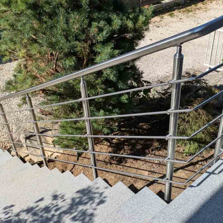 Garde corps inox en kit 5 barres à l'anglaise : rampe escalier, terrasse, balcon, mezzanine