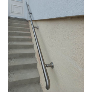Main courante escalier réglable en inox : murs avec débord ou évitement d'obstacle