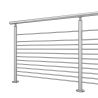 Vue perspective du poteau de départ de garde corps inox 316brossé remplissage 11 barres ø 12 mm