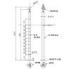 Plan coté 1 du poteau de départ de garde corps inox 316brossé remplissage 11 barres ø 12 mm