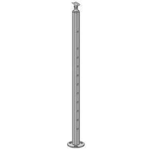 Poteau de départ de garde corps inox 316brossé remplissage 11 barres ø 12 mm