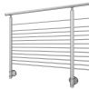 Vue perspective du poteau de départ de garde corps inox 304 brossé remplissage 12 barres ø 12 mm à l'anglaise