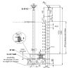 Plan coté 3 du poteau de départ de garde corps inox 316 brossé remplissage 12 barres ø 12 mm à l'anglaise