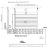 Plan coté 4 du poteau de départ de garde corps inox 316 brossé remplissage 12 barres ø 12 mm à l'anglaise