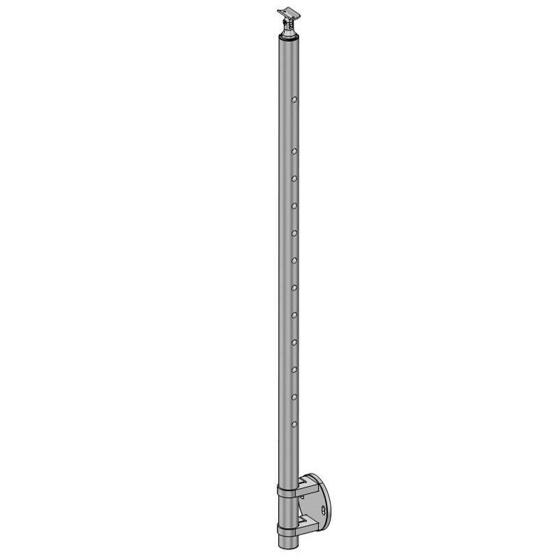 Poteau de milieu de garde corps inox 304 brossé remplissage 12 barres ø 12 mm à l'anglaise