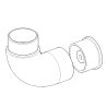 Vue éclatée du support de main courante inox 304 coudé avec fixation invisible 