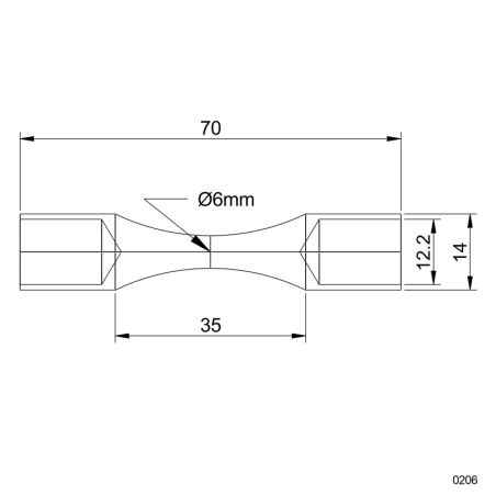 Plan coté du raccord d'angle ø 12 mm cintrable manuellement de 0 à 140° inox 304 brossé