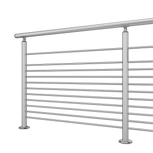 Garde corps de terrasse à 11 barres en inox en kit à la française