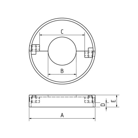 Cache platine en 2 parties ø 82 mm pour tube ø 42,4 mm inox 316 brossé