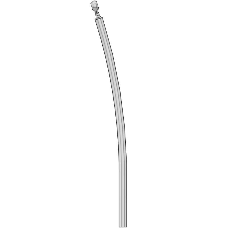 Poteau de rampe escalier extérieur cintré avec bague en inox 316 sans platine, à équiper ou à sceller