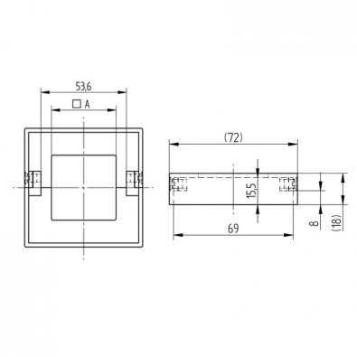 Cache platine carré en 2 parties pour tube 30 x 30 mm inox 316 brossé Cache platine carré en 2 parties pour tube 30 x 30 mm inox 316 brossé